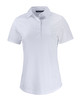Cutter & Buck Prospect Eco Textured Stretch Recycled Womens Short Sleeve Polo | White Cutter & Buck Prospect Eco Textured Stretch Recycled Womens Short Sleeve Polo | White