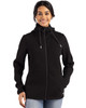 Cutter & Buck Roam Epic Comfort Recycled Womens Full Zip Hooded Jacket | Black