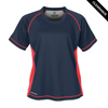 Clearance - Stormtech SAT035 Stormtech Women's H2X-DRY Short Sleeve Tee - Clearance | Navy/ Scarlet