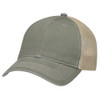6H647M Enzyme Washed Deluxe Twill/Soft Nylon Mesh Chino Cap | Washed Olive/ Washed Tan
