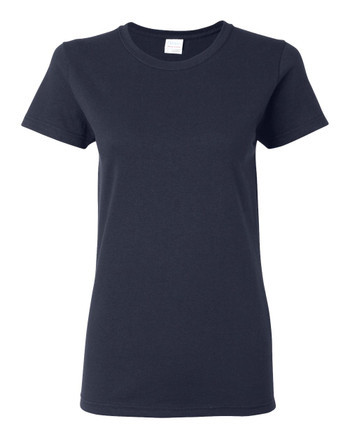 Gildan Ladies Ultra Cotton T-Shirt – Navy Blue, Size L, Soft Pre-Shrunk Jersey Tee For Everyday Comfort