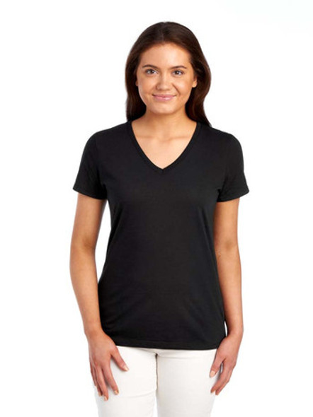 Fruit of the Loom L39VR  Ladies' 100% Heavy Cotton™ V-Neck T-Shirt | Black