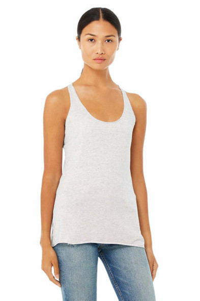 Bella+Canvas 8430 Women's Tri-Blend Racerback Tank Top | White Fleck Triblend