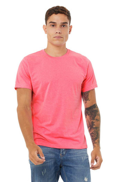 Bella+Canvas 3650 Unisex Poly-Cotton T-Shirt | Neon Pink