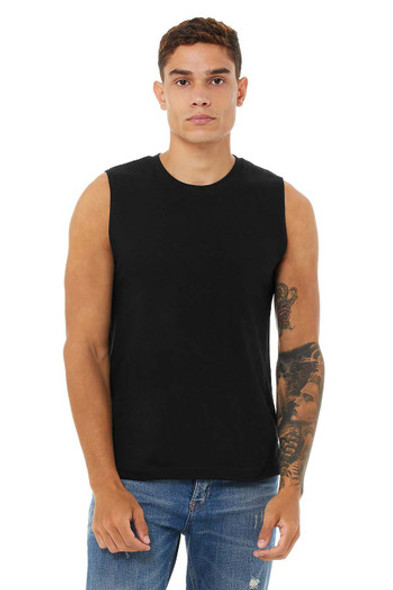 Bella+Canvas 3483 Unisex Jersey Muscle Tank Top | Black