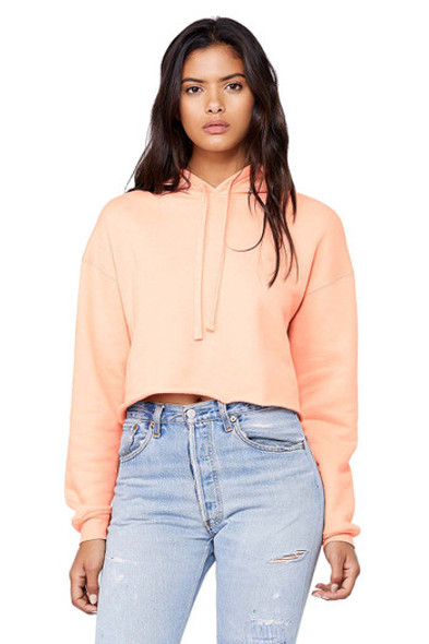 Bella+Canvas B7502 Women's Cropped Fleece Hoodie | Peach