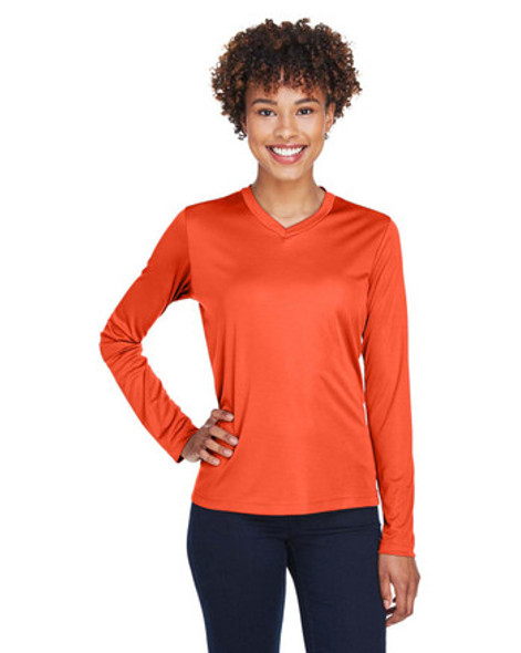 Team 365 TT11WL Ladies' Zone Performance Long-Sleeve T-Shirt | Sport Orange