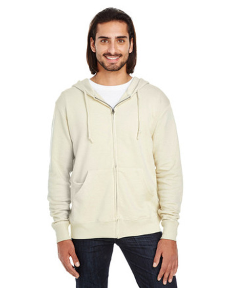 Threadfast 321Z Unisex Triblend French Terry Full-Zip Sweater | Cream