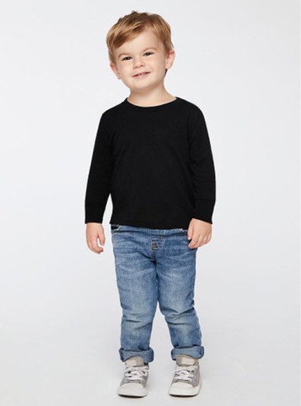 Rabbit Skins 3311 Toddler Jersey Long Sleeve T-shirt | Black