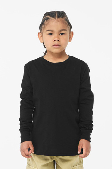 Bella+Canvas 3501Y Youth Jersey Long-Sleeve T-Shirt | Black