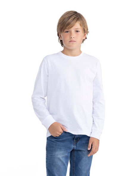 Next Level Apparel 3311NL Youth Cotton Long Sleeve T-Shirt | White