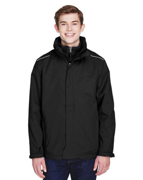 Core365 88205T Tall Region 3-in-1 Jacket With Fleece Liner | Black