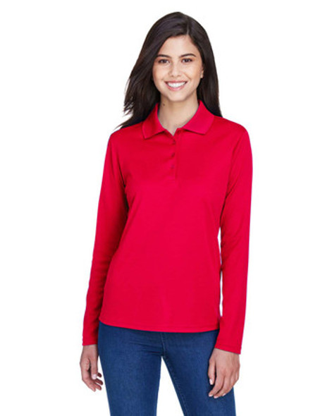 Core365 78192 Ladies' Performance Long-Sleeve Pique Polo Shirt | Classic Red