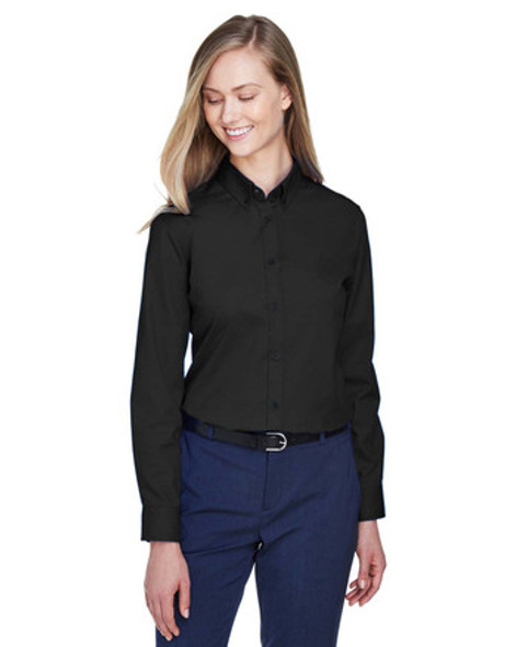 Core365 78193 ladies' Long-Sleeve Twill Shirt | Black