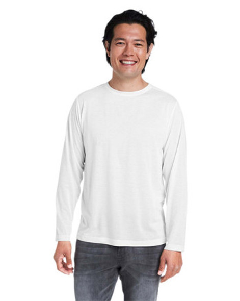 Core365 CE111L Adult Fusion ChromaSoft Performance Long-Sleeve T-Shirt | White