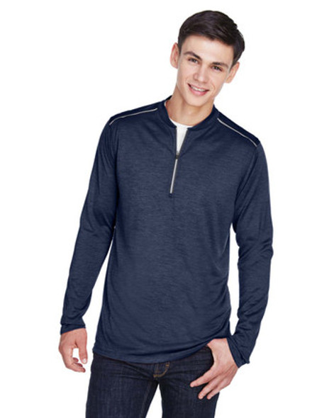 Core365 CE401 Men's Kinetic Performance Quarter-Zip Shirt | Classic Navy/ Carbon