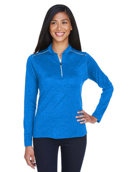 Core365 CE401W Ladies' Kinetic Performance Quarter-Zip Shirt | True Royal/ Carbon