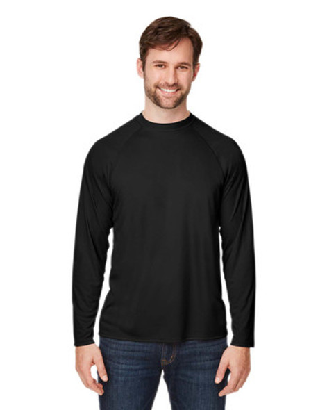 Core365 CE110 Unisex Ultra UVP Long-Sleeve Raglan T-Shirt | Black