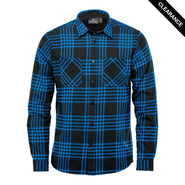 Clearance - Stormtech FTX-1 Men's Santa Fe Long Sleeve Shirt - Front | Blue/ Black