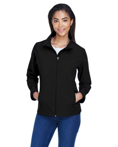 Team 365 TT80W Ladies' Leader Soft Shell Jacket | Black