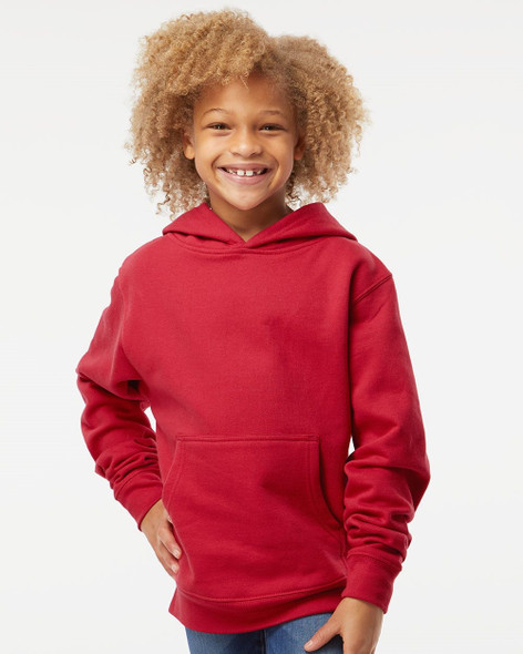 Independent SS4001Y Youth Midweight Hooded Sweatshirt | Red