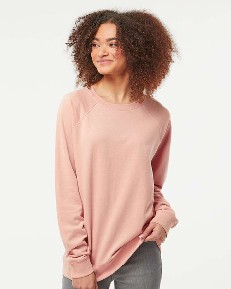 Independent Trading Co. SS1000C Icon Unisex Lightweight Loopback Terry Crewneck Sweatshirt | Rose