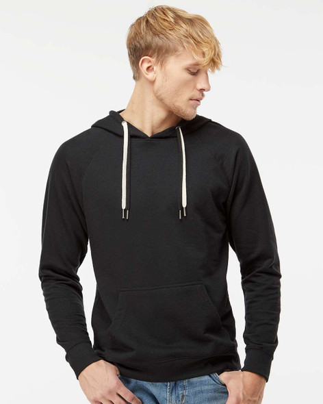 Independent Trading Co. SS1000 Icon Unisex Lightweight Loopback Terry Hoodie | Black