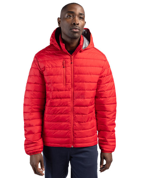 Clique Hudson Insulated Mens Full-Zip Puffer Jacket | Red Clique Hudson Insulated Mens Full-Zip Puffer Jacket | Red
