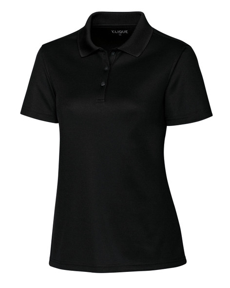 Clique Spin Eco Performance Pique Womens Polo | Black Clique Spin Eco Performance Pique Womens Polo | Black