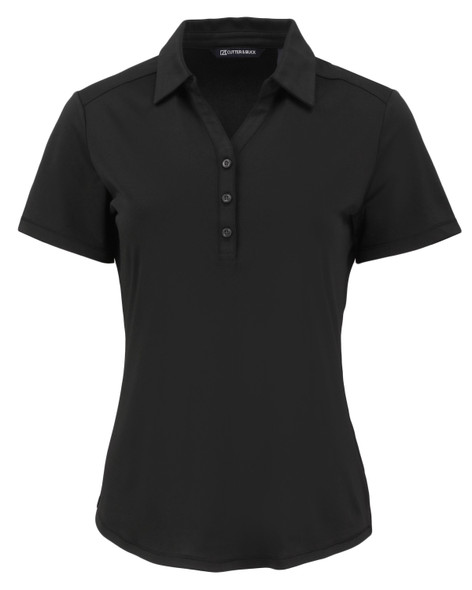 Cutter & Buck Forge Eco Stretch Recycled Womens Short Sleeve Polo | Black
