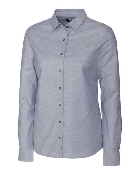 Cutter & Buck Stretch Oxford Womens Long Sleeve Dress Shirt | Charcoal