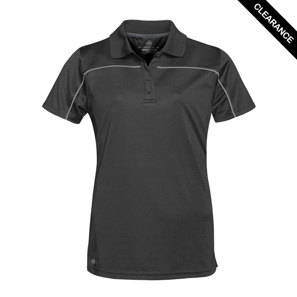 Clearance - Stormtech IPS-2W Stormtech Women's Velocity Sport Polo - Clearance | Black/ Graphite