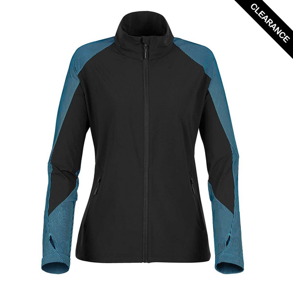 Clearance - Stormtech NW-1W Stormtech Women's Octane Lightweight Shell - Clearance | Black/ Electric Blue