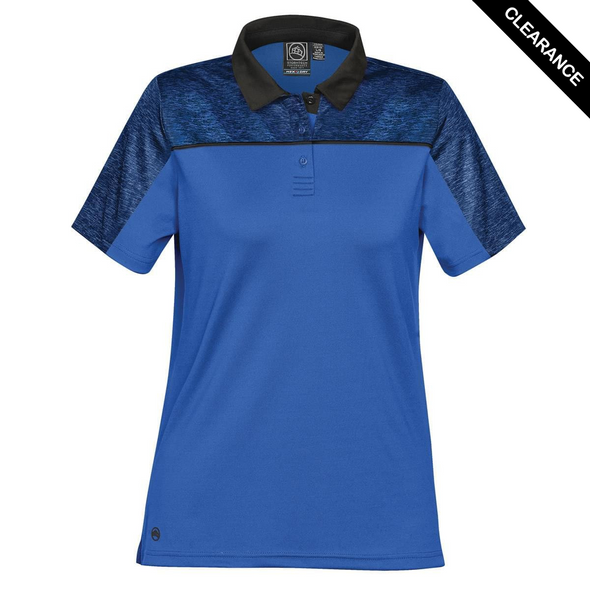 Clearance - Stormtech RFP-1W Stormtech Women's Silverback H2X-DRY Polo - Clearance | Azure Blue/ Black Heather