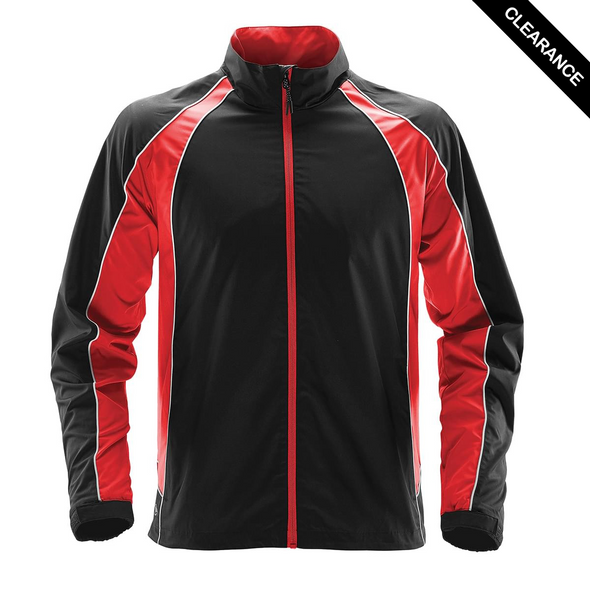 Clearance - Stormtech STXJ-2LE Stormtech Men's Warrior Training Jacket - Clearance | Black/ Bright Red/ White
