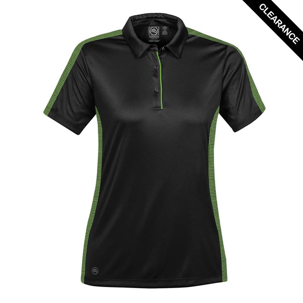 Clearance - Stormtech XPX-1W Stormtech Women's Bolt Polo - Clearance | Black/ Spring Green
