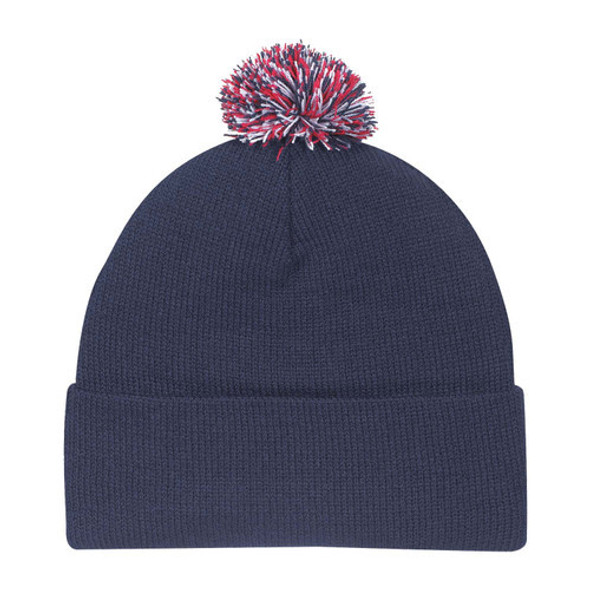 9E064M Tri-Coloured Pom Pom Toque 