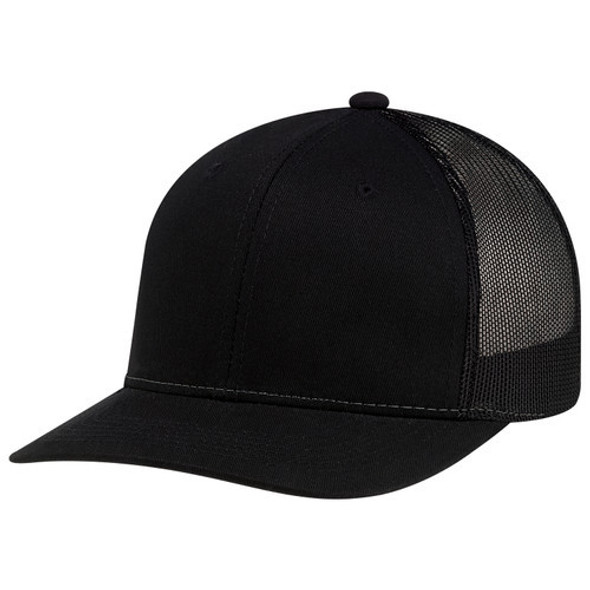 Black - 8E019B6 Panel Constructed Pro-Round (Mesh Back, Youth) Cap
