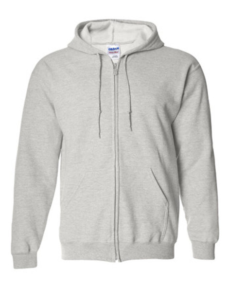Gildan G186 Heavy Blend™ 8 oz., 50/50 Full-Zip Hooded Sweatshirt | Ash
