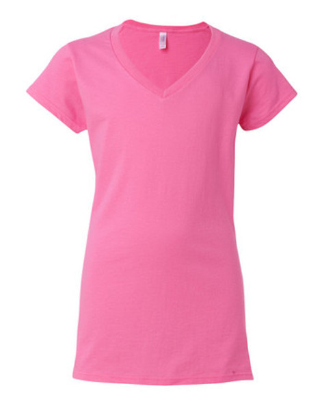 Gildan G64VL Ladies' SoftStyle® Fitted V-Neck T-Shirt | Azalea