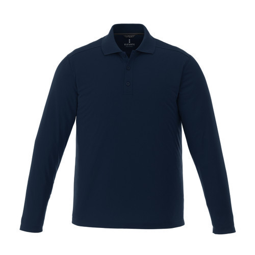 YAECA PARK｜24SS Long Sleeve Polo（Navy・L） Trimark 16255T Mori Men's Long Sleeve Tall Polo Shirt | Sportswear.ca