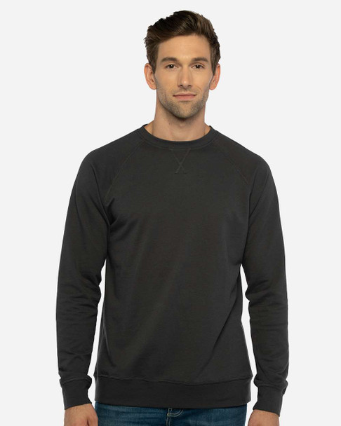 Next Level N9000 Unisex French Terry Raglan Crewneck Shirt | Graphite Black