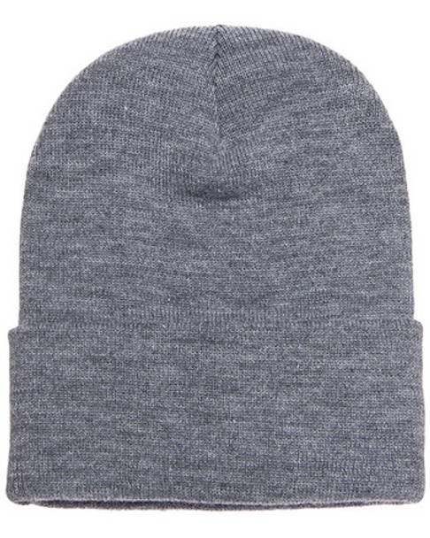 Yupoong 1501KC Adult Cuffed Knit Toque | Heather Grey