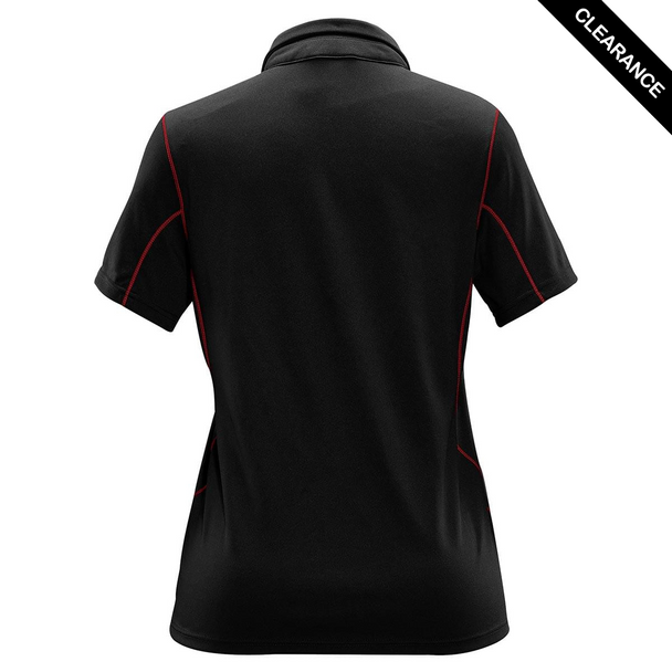 Clearance - Stormtech SDP-1W Women's Pulse 1/4 Zip Polo - Back | Black/ Bright Red