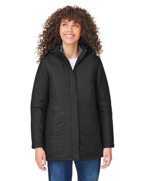 Core365 CE725W Ladies' Inspire 3-in-1 Jacket with Insulated Liner | Black/Carbon