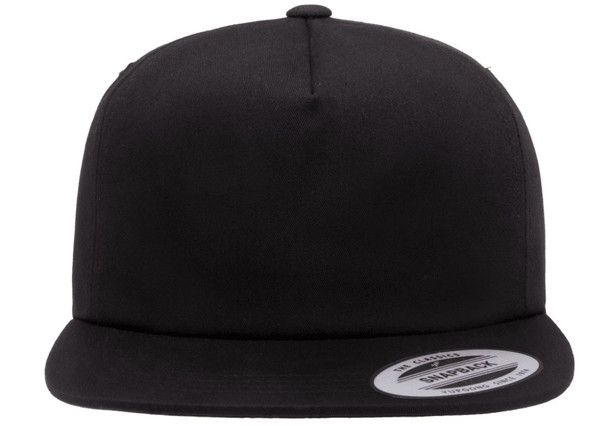 Yupoong 6502 Unstructured Five-Panel Snapback Cap | Black Yupoong 6502 Unstructured Five-Panel Snapback Cap | Black