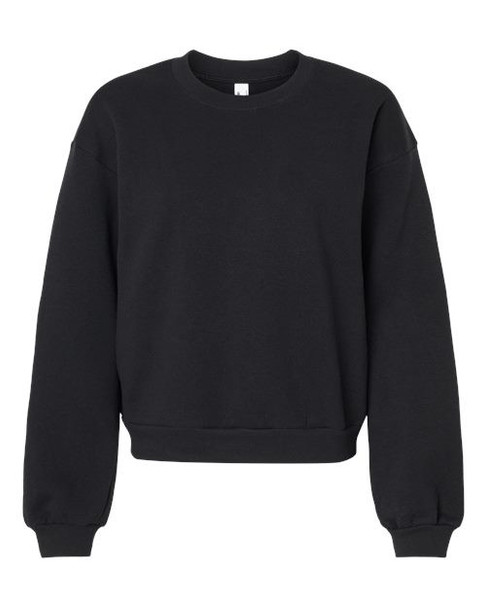 American Apparel RF494 ReFlex Women's Fleece Crewneck Sweatshirt | Black