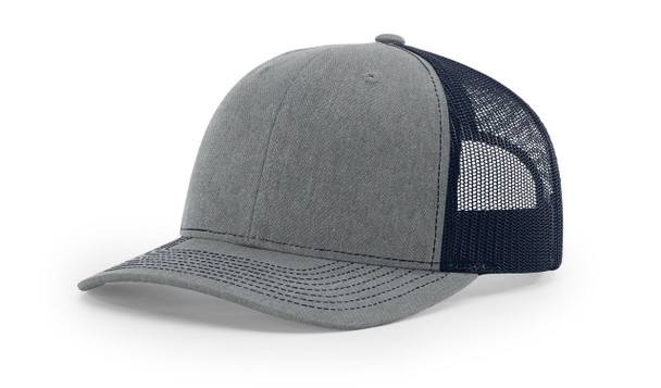 Richardson 112 Snapback Trucker Hat | Heather Grey/ Navy Richardson 112 Snapback Trucker Hat | Heather Grey/ Navy