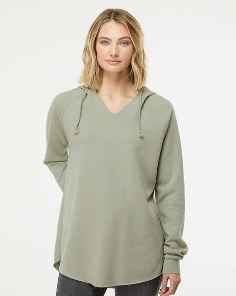 Independent Trading Co. PRM2500 Women's California Wave Wash Hoodie | Sage Independent Trading Co. PRM2500 Women's California Wave Wash Hoodie | Sage