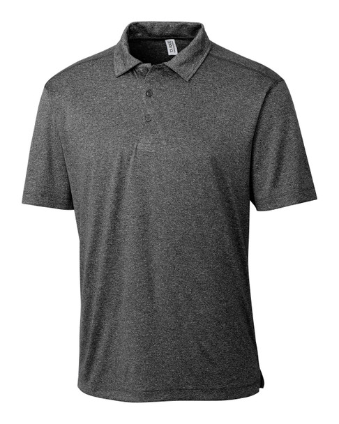 Clique Charge Active Mens Short Sleeve Polo | Black Heather Clique Charge Active Mens Short Sleeve Polo | Black Heather